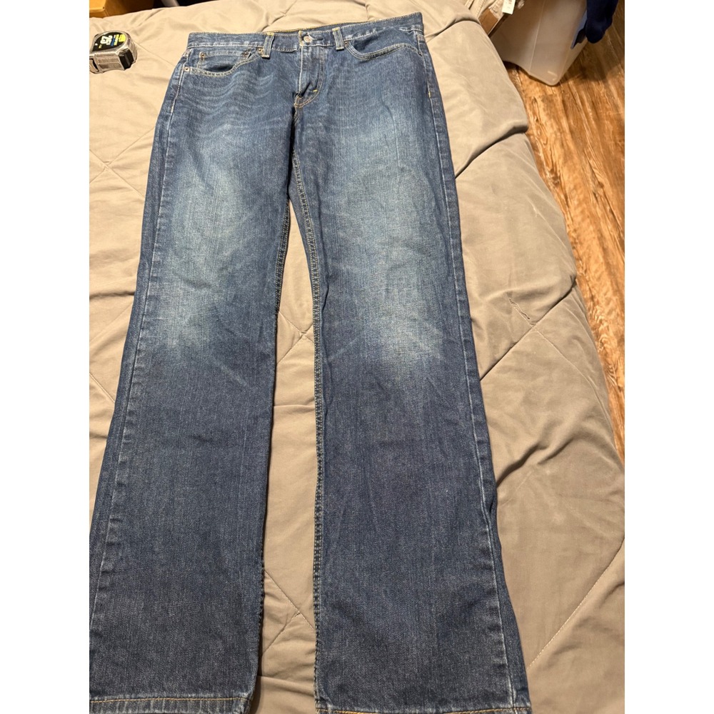Levis 527 Slim Bootcut Jeans Mens 32x32 Medium Wash Blue Denim WaterLess - Picture 3 of 7